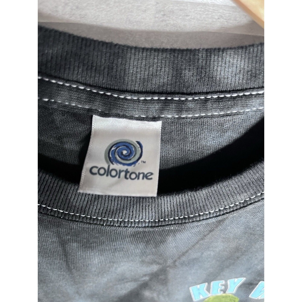 Colortone T-Shirt Men S Black Gray Tie Dye Short Sleeve Key West Florida Rooster - Picture 3 of 11